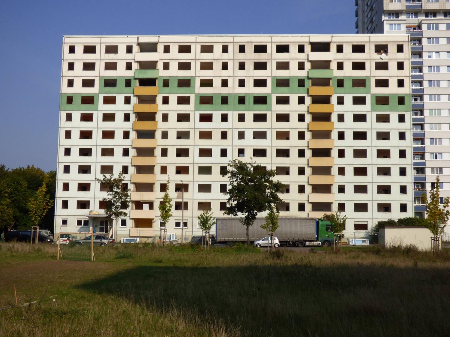 Rückbau Hochhaus in der Bodestraße am 16.September 2014